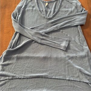 Free People Long Sleeve Gray Top